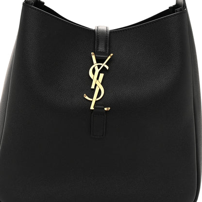 Saint Laurent Smooth Calfskin Small Le 5 A 7 Soft Hobo Black 7 of 9
