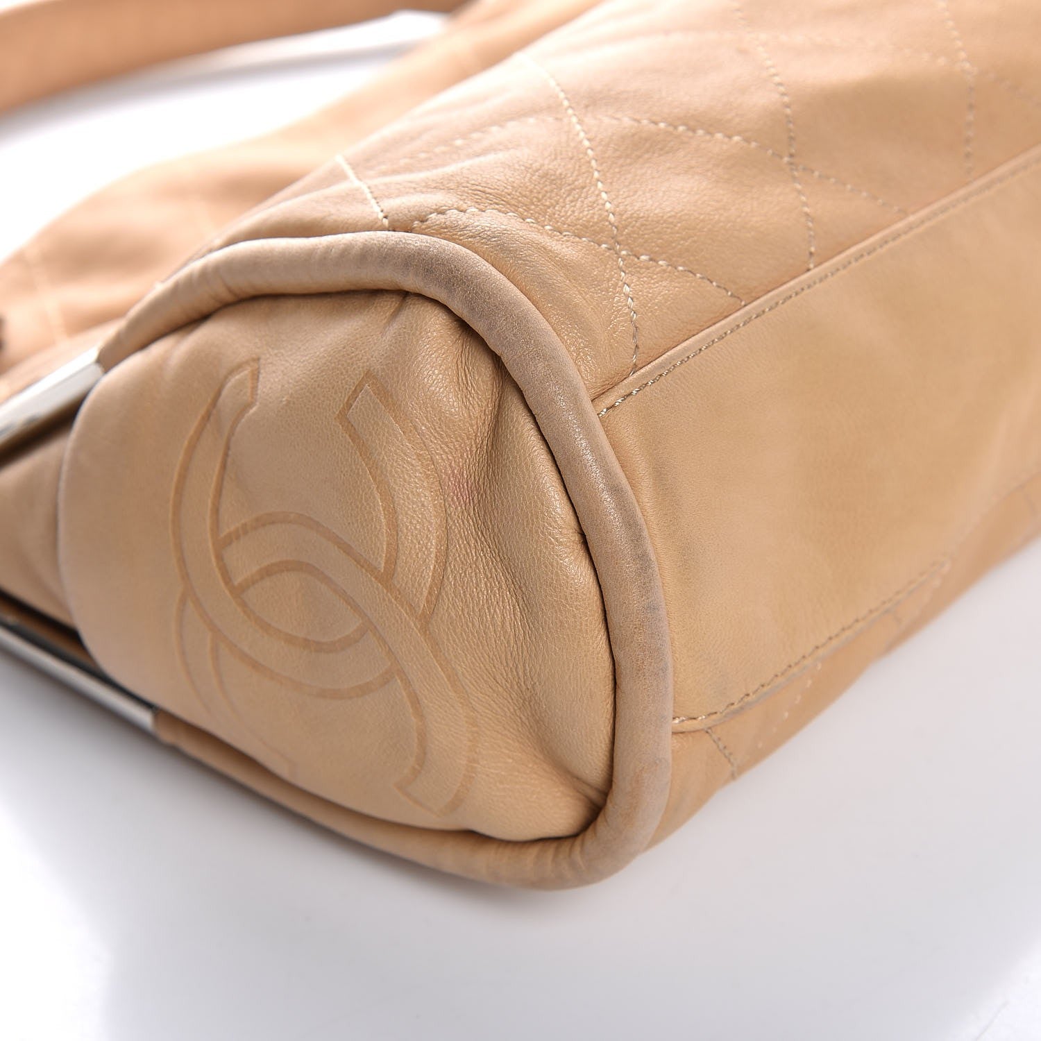 Chanel Lambskin Stitched Medium Ultimate Soft Tote Beige 8 of 13