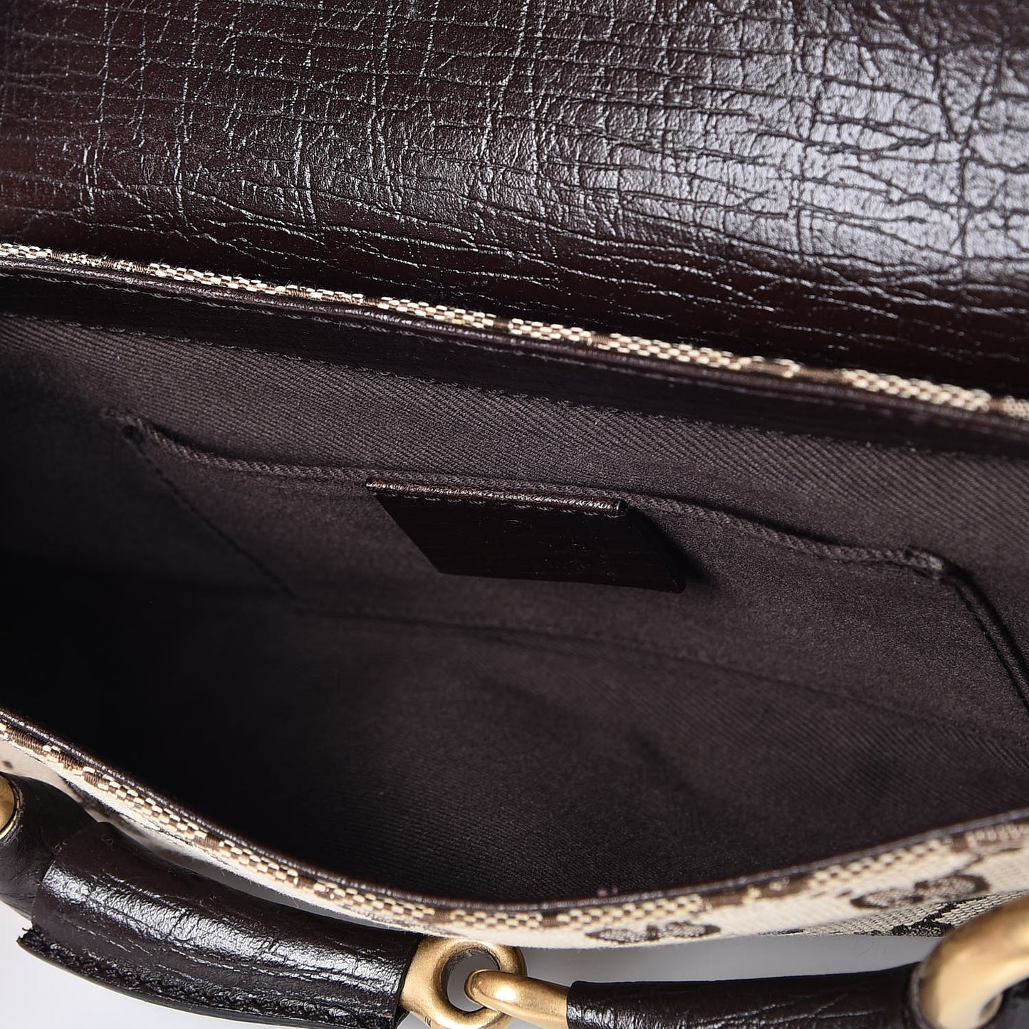 Monogram Horsebit Clutch Dark Brown
