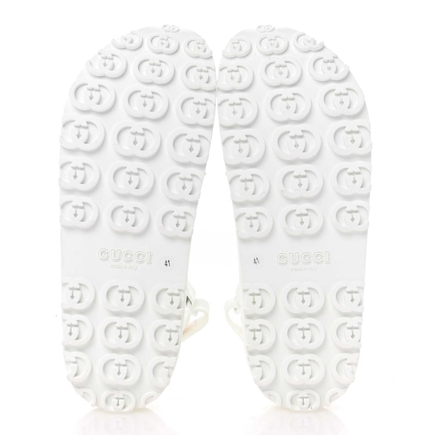 Gucci Soft Rubber Horsebit Touch Womens Strapped Sandals 41 Great White 6 of 9