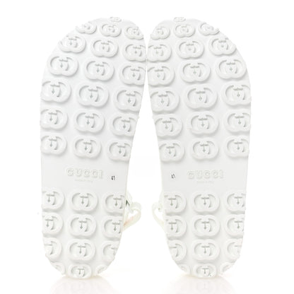 Gucci Soft Rubber Horsebit Touch Womens Strapped Sandals 41 Great White 6 of 9