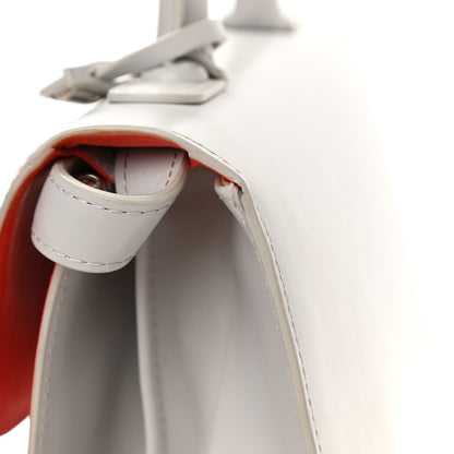Delvaux Calfskin MM Brillant Satchel Light Grey Red 13 of 13