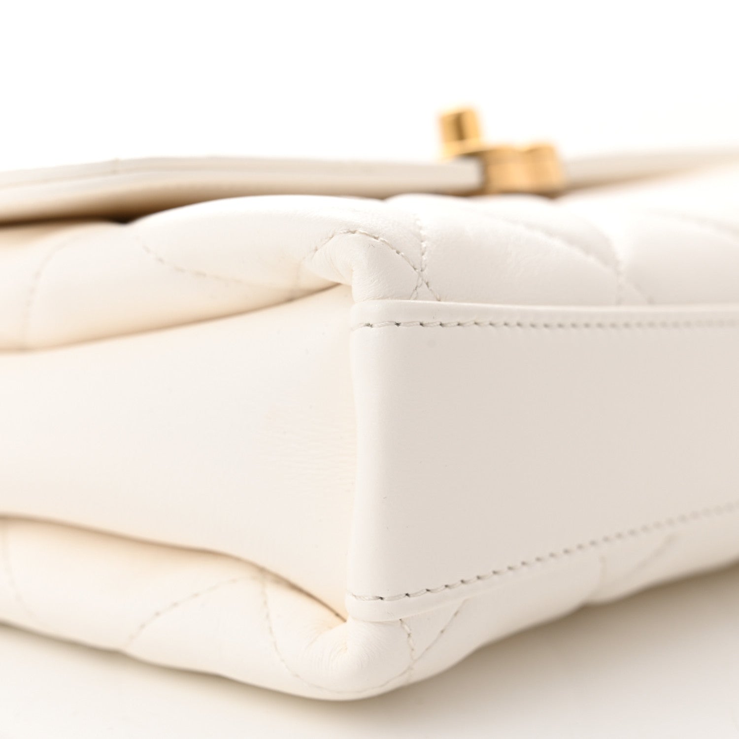 Chanel Lambskin Quilted Small CC Crystal Logo Chain Flap White 9 of 11
