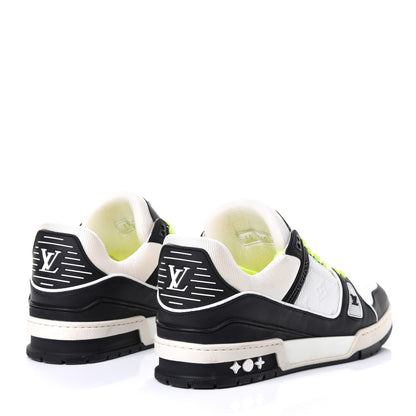 Louis Vuitton Calfskin Patent Mens LV Trainer Sneakers 9 White Black 8 6 of 8
