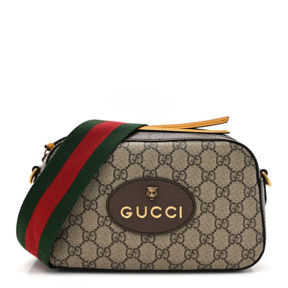 Gucci GG Supreme Monogram Web Neo Vintage Shoulder Bag Beige New Acero Crop 1 of 17