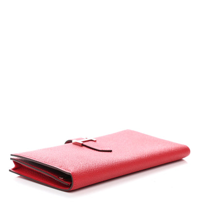 Hermes Epsom Bearn Gusset Wallet Rouge Casaque 4 of 8