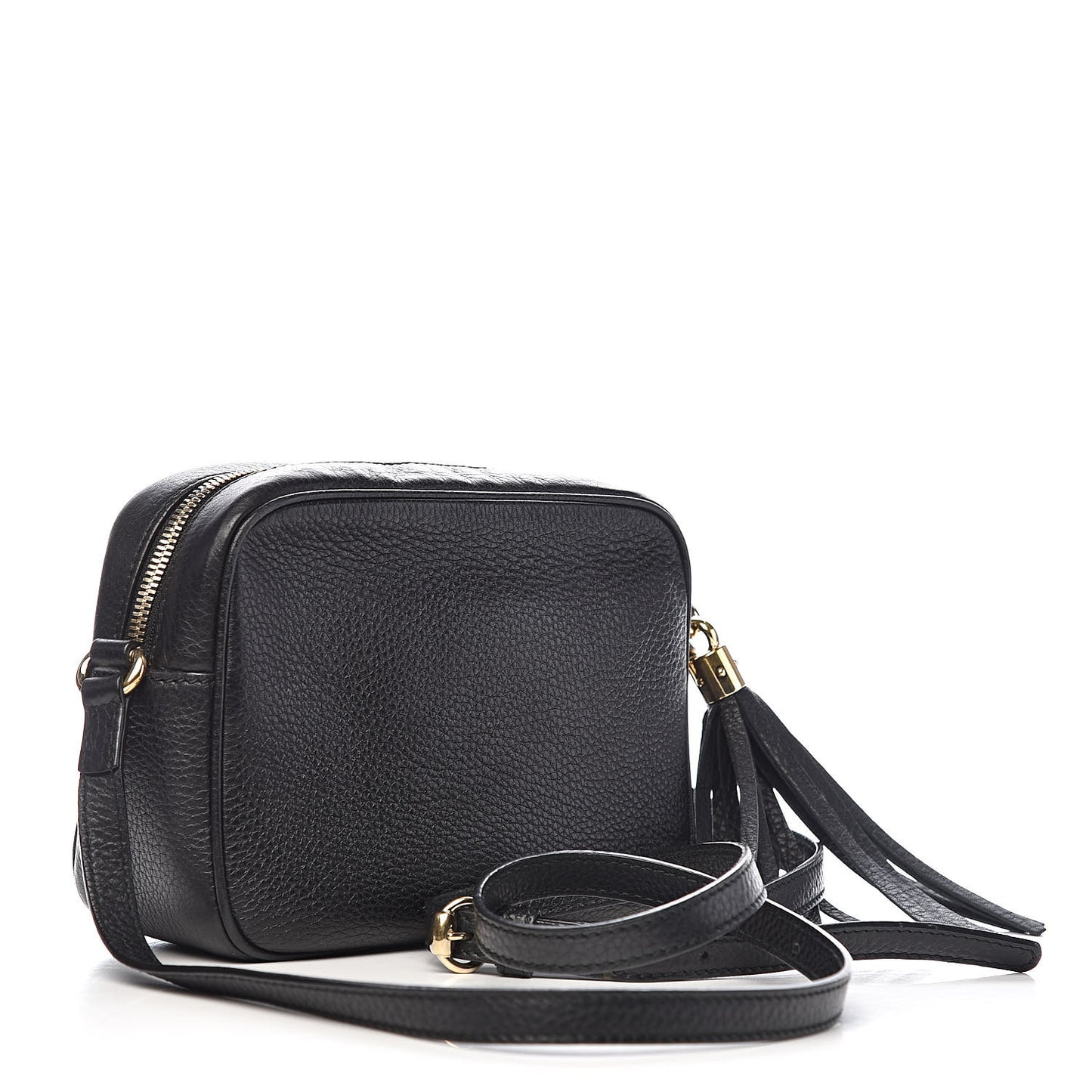 Pebbled Calfskin Small Soho Disco Bag Black
