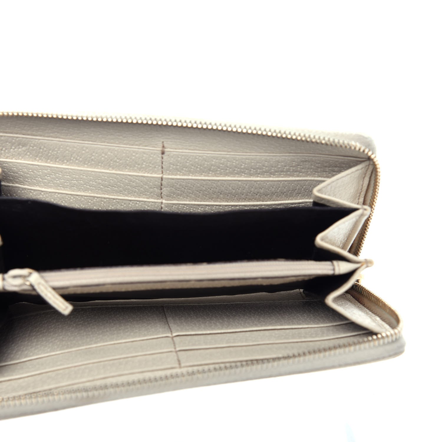 Gucci Monogram Metal Bar Zip Around Wallet Beige Ebony Off White 5 of 9