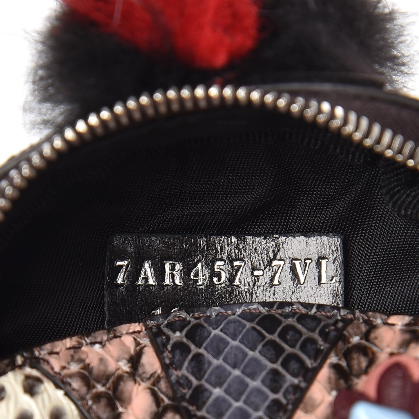 Fox Fur Snakeskin Flowerland Bag Bug Backpack Charm Red