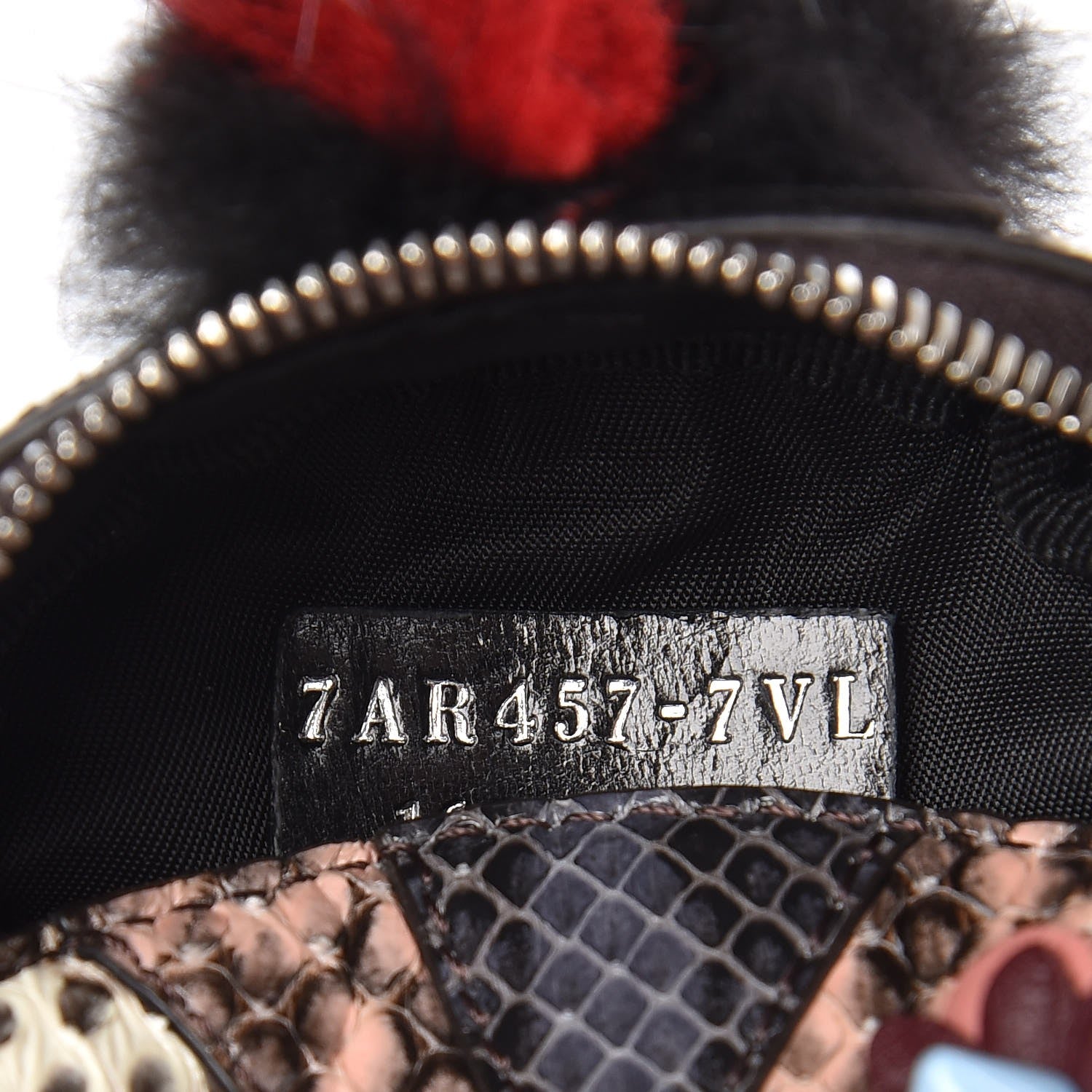 Fendi Fox Fur Snakeskin Flowerland Bag Bug Backpack Charm Red 4 of 5