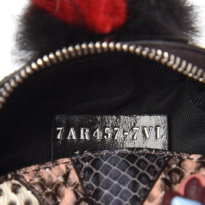 Fendi Fox Fur Snakeskin Flowerland Bag Bug Backpack Charm Red 4 of 5