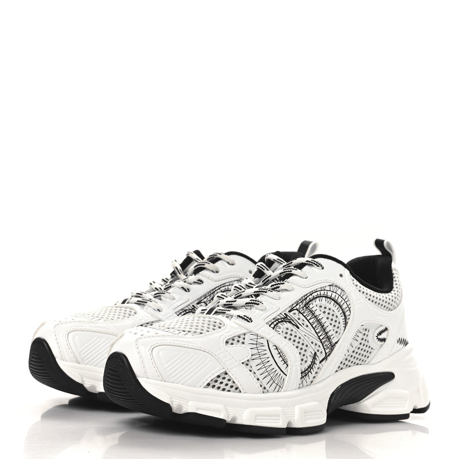 Christian Dior Technical Mesh Dior Chrono Sneakers 37 White Black 4 of 9