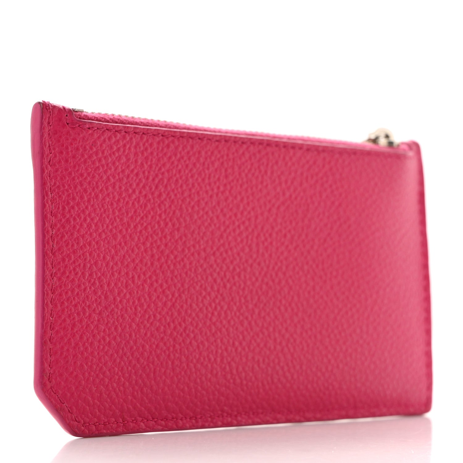 Saint Laurent Grained Calfskin 5 Fragments Zip Pouch Card Holder Bubblegum 3 of 8