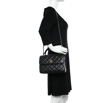 Chanel Lambskin Quilted Small Trendy CC Dual Handle Flap Bag Black 2 of 11