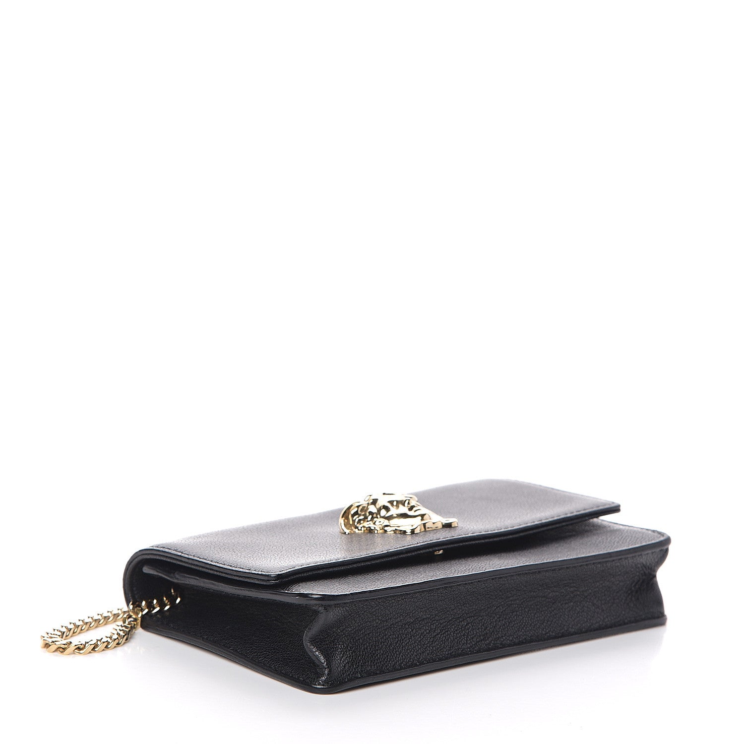 Versace Grained Calfskin Palazzo Chain Evening Bag Black 3 of 8