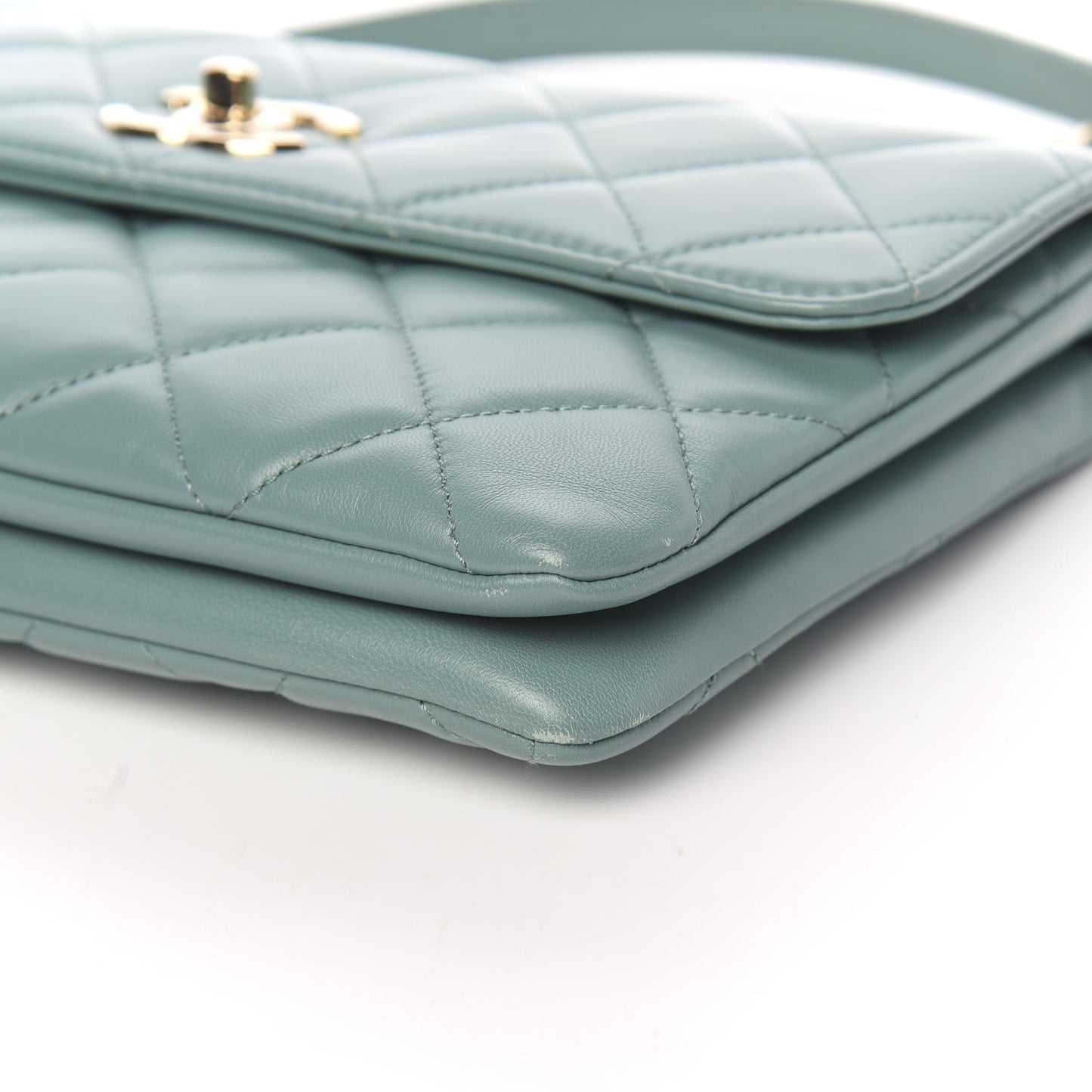 Lambskin Quilted Medium Trendy CC Flap Turquoise