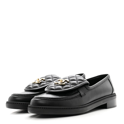 Chanel Lambskin Quilted CC Turnlock Loafers 40 Black 3 of 8