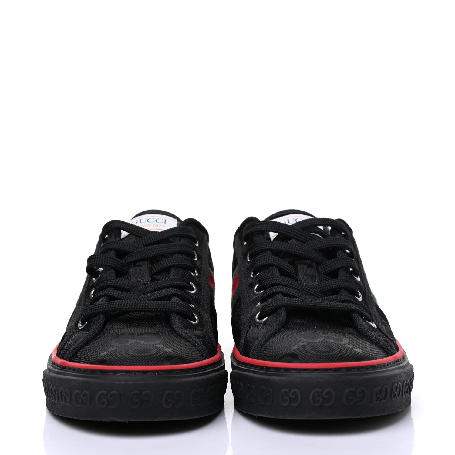 Gucci Econyl Nylon Web Monogram Off The Grid Mens 1977 Tennis Sneakers 39 Black 2 of 7