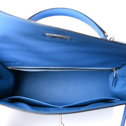 Hermes Epsom Kelly Sellier 32 Bleu Paradis 5 of 11