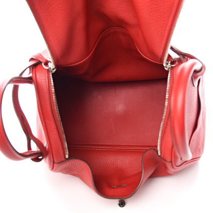 Hermes Taurillon Clemence Lindy 30 Rouge Casaque 6 of 14