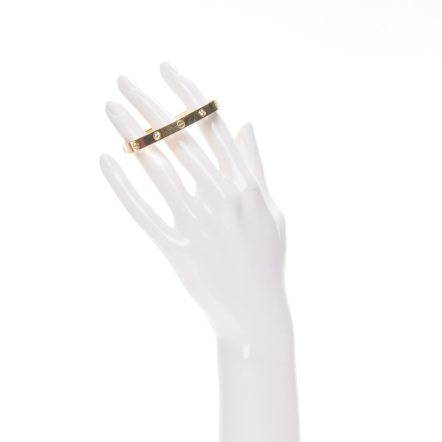 18K Yellow Gold 4 Diamond LOVE Bracelet 17