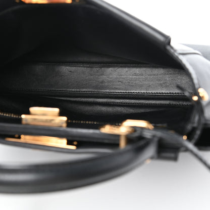 Fendi Vitello Morgan Shiny Nappa Medium Peekaboo Iconic Satchel Black 5 of 10
