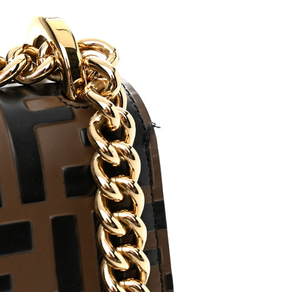 Fendi Vitello Liberty Bi-Color FF 1974 Embossed Small Kan U Shoulder Bag Maya Black 12 of 13