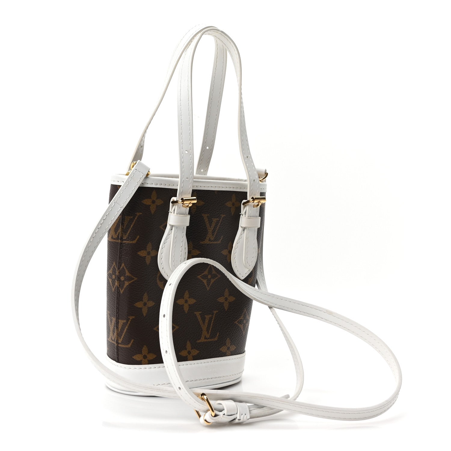 Louis Vuitton Monogram LV Match Nano Bucket Bag White 3 of 9