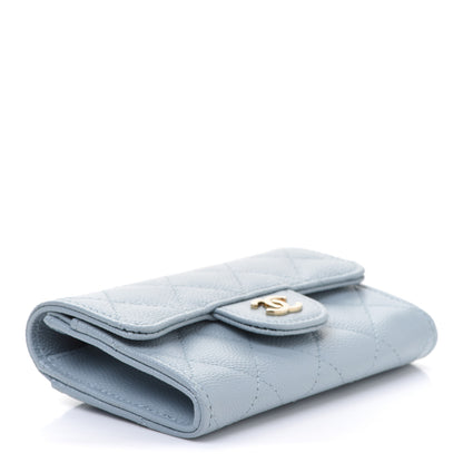 Chanel Caviar Quilted Flap Card Holder Wallet Light Blue 4 of 9