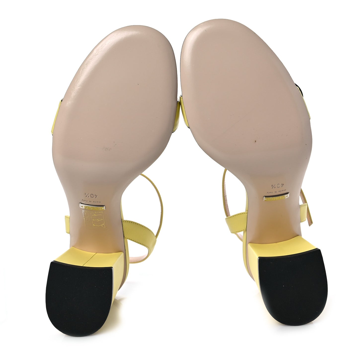 Lifford Calfskin GG Marmont Ankle Wrap 75mm Sandals 40.5 Banana