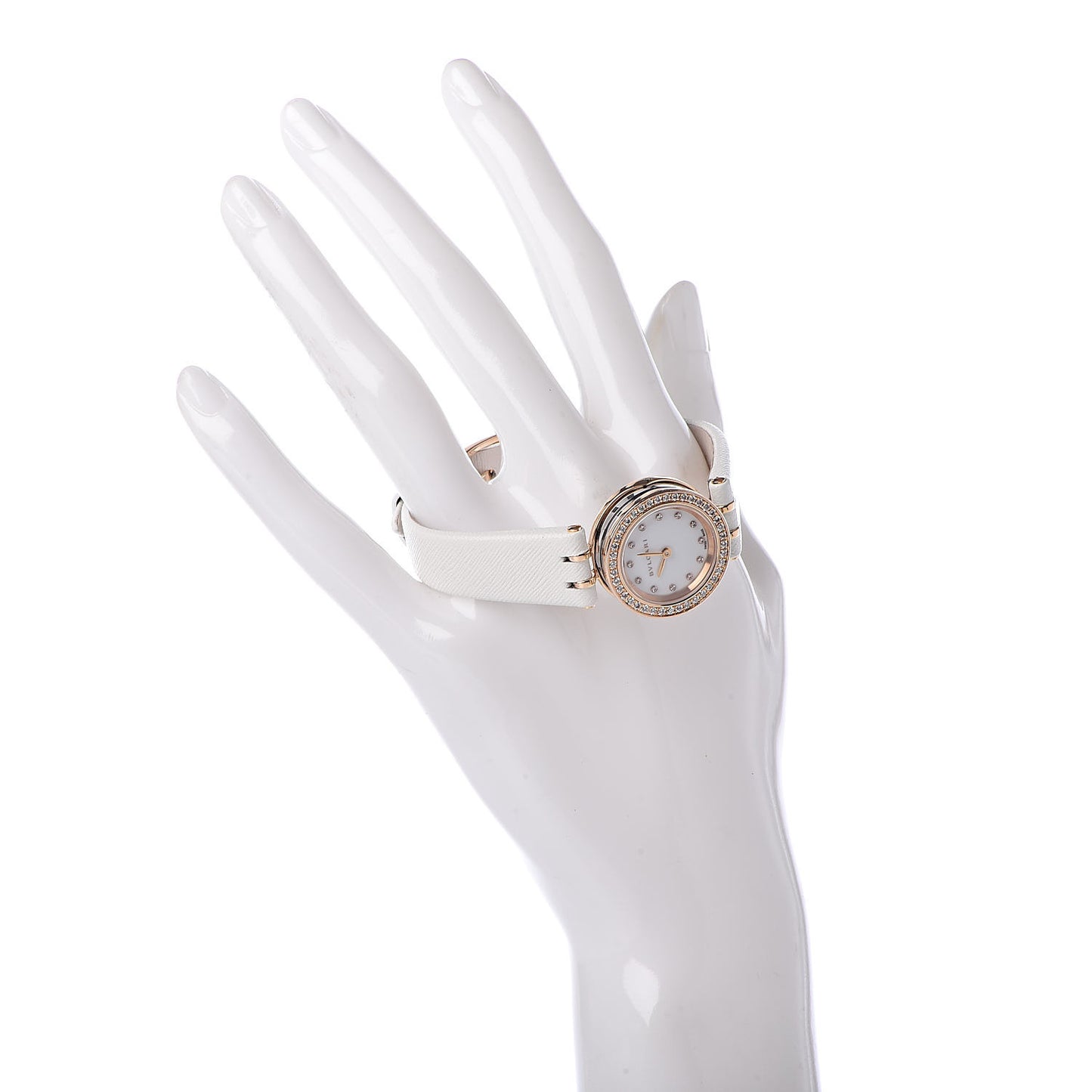 18K Rose Gold Calfskin Diamond Bezel 23mm B.Zero1 Quartz Watch