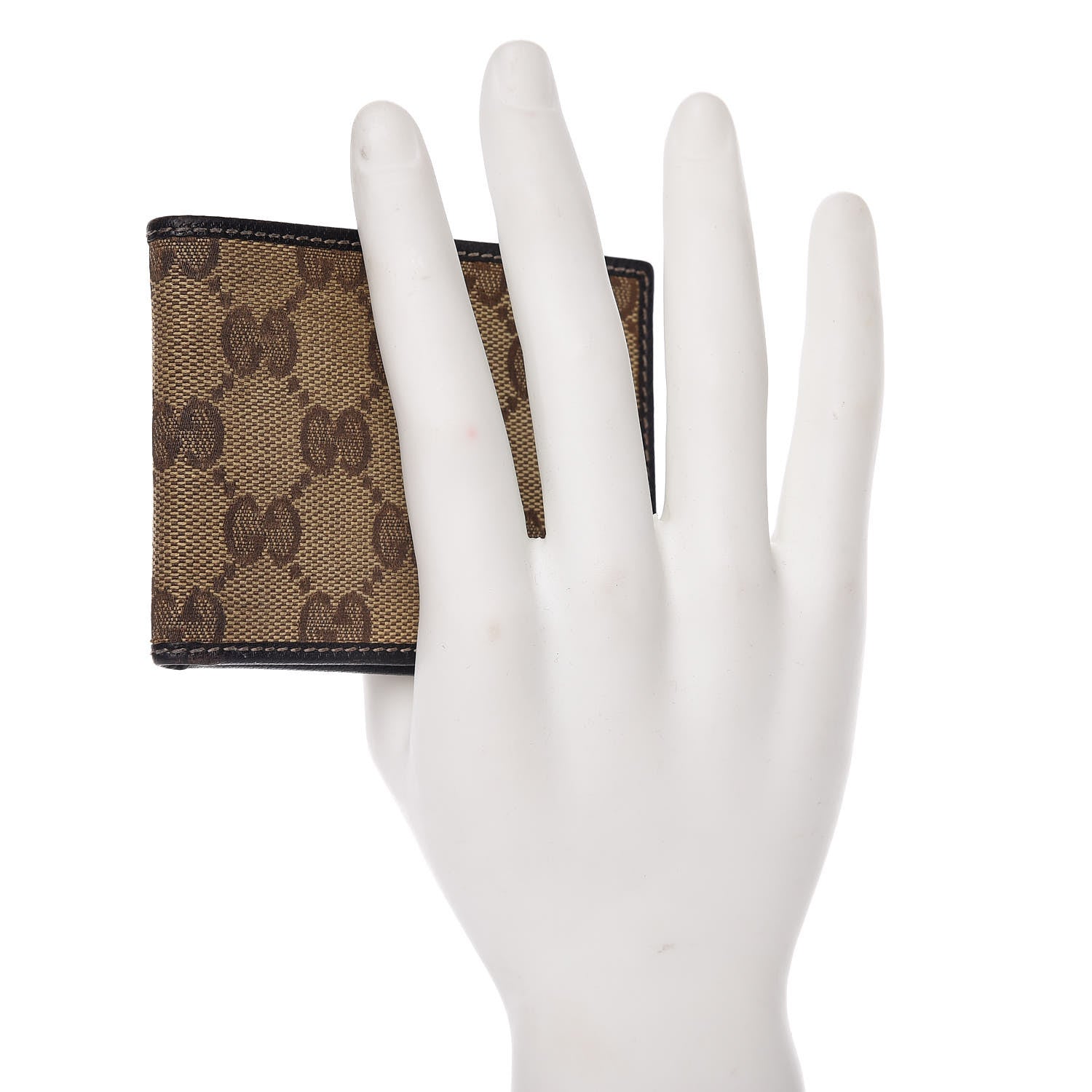Gucci Mens Monogram Bi-Fold Wallet Dark Brown 2 of 9