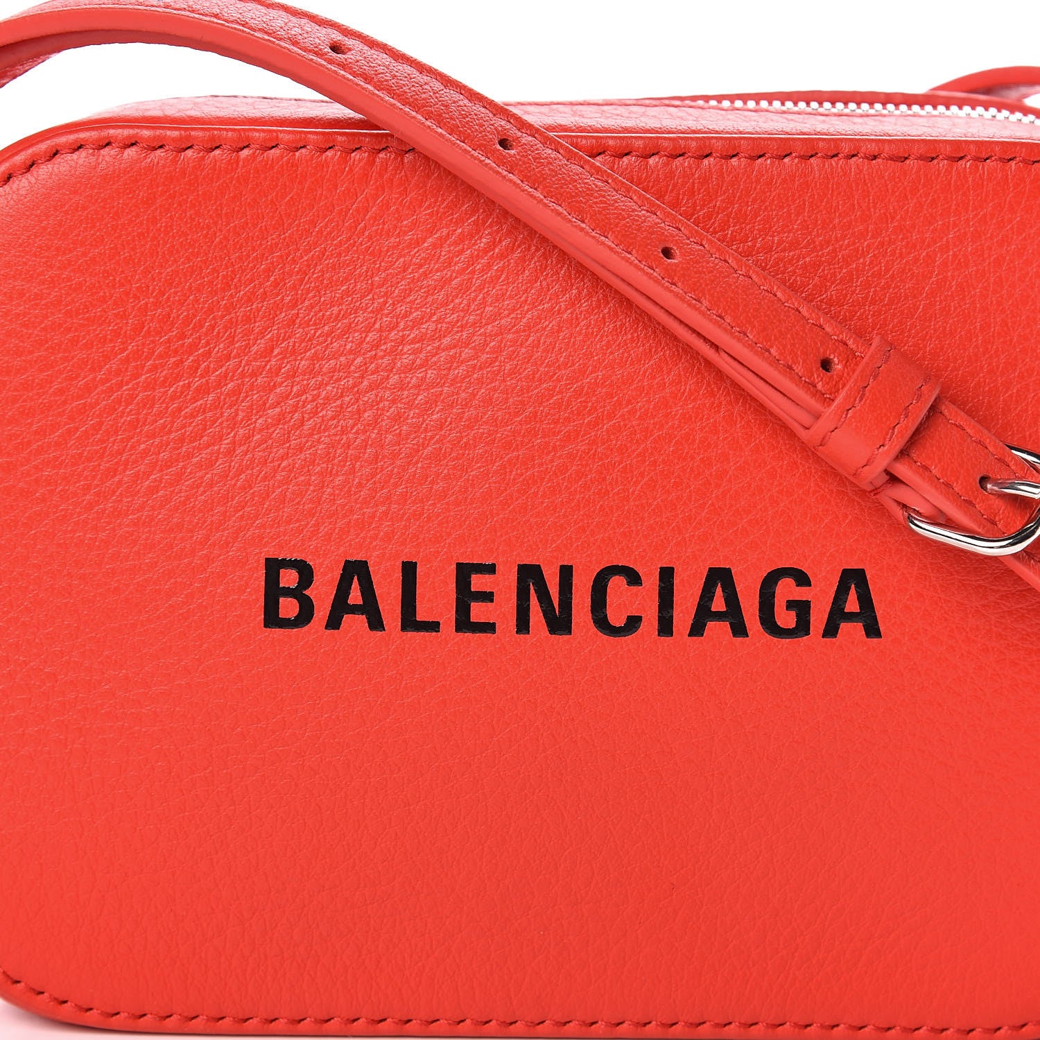 Balenciaga Smooth Calfskin Logo XS Everyday Camera Bag Vivid Red Black 10 of 10