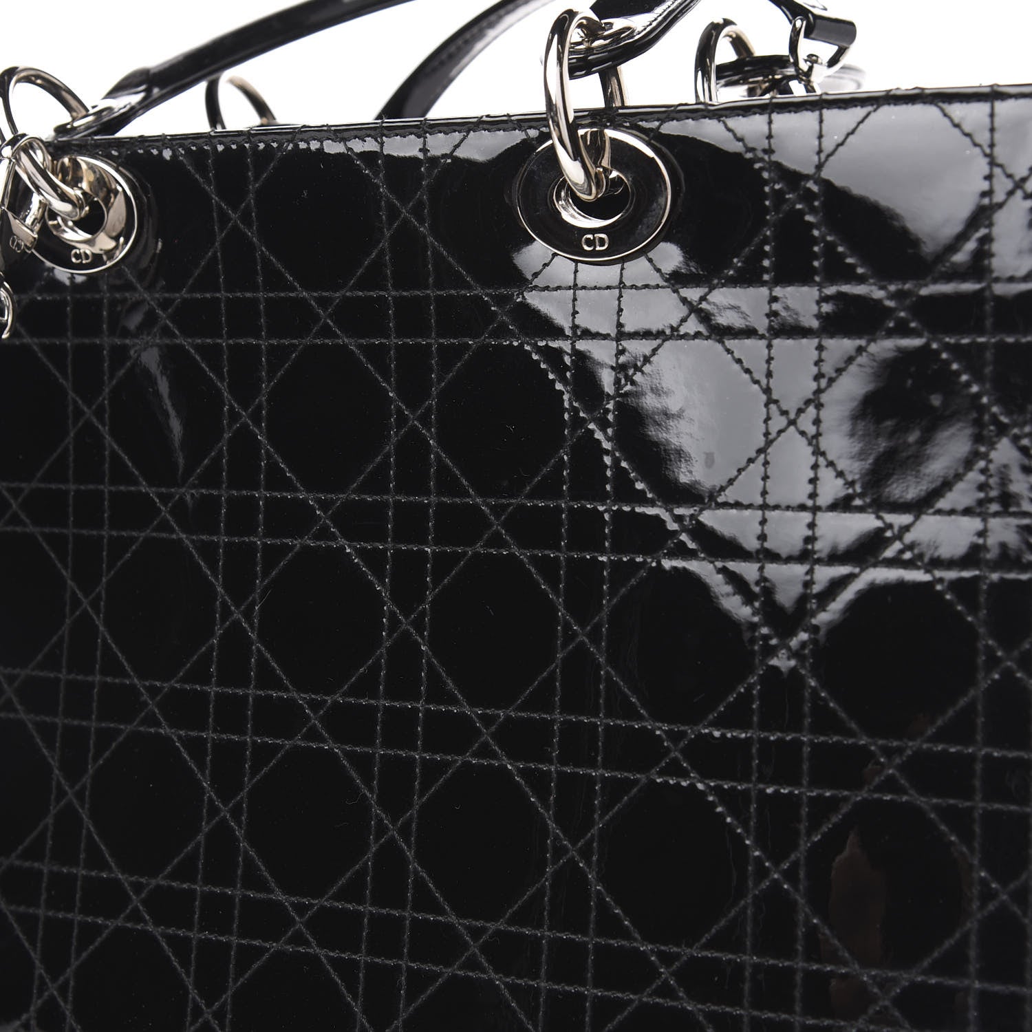 Christian Dior Patent Cannage Stitched Large Lady Dior Black 15 of 15