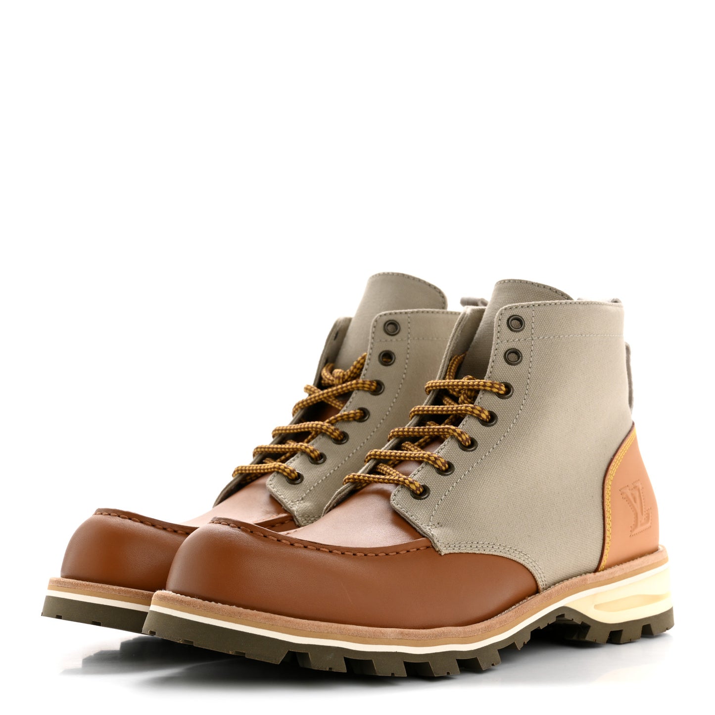 Canvas Calfskin Mens Hinterland Boots 10 Beige Tan