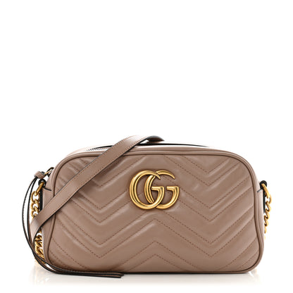 Gucci Calfskin Matelasse Small GG Marmont Chain Shoulder Bag Porcelain Rose 1 of 13