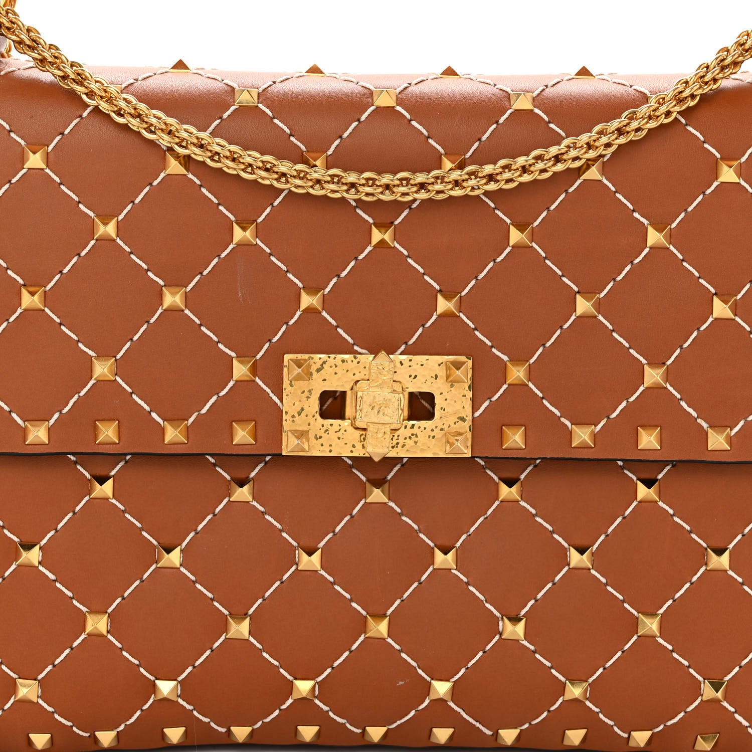 Valentino Garavani Nappa Medium Rockstud Spike Shoulder Bag Light Cuir 7 of 10