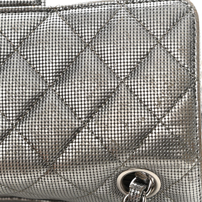 Chanel Metallic Calfskin Quilted Pixel Effect Mini Rectangular Flap Dark Silver 3 of 16
