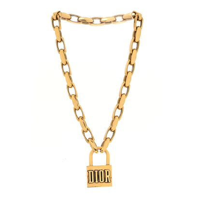 Christian Dior Metal Lucky Locket Choker Necklace Aged Gold 3 of 5