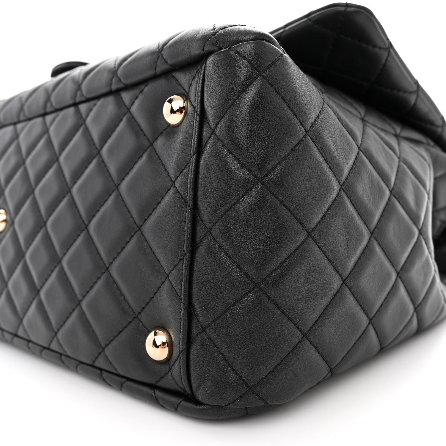 Chanel Metallized Calfskin Quilted XXL Travel Flap Bag Black 10 of 10