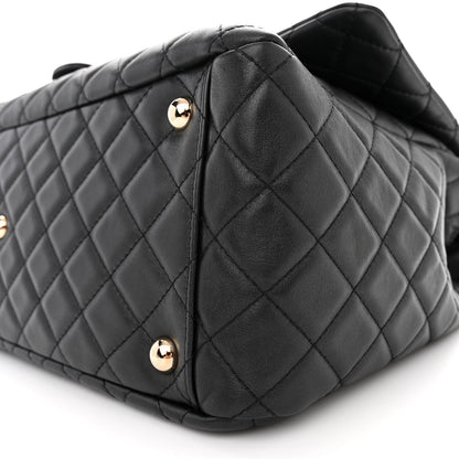 Chanel Metallized Calfskin Quilted XXL Travel Flap Bag Black 10 of 10
