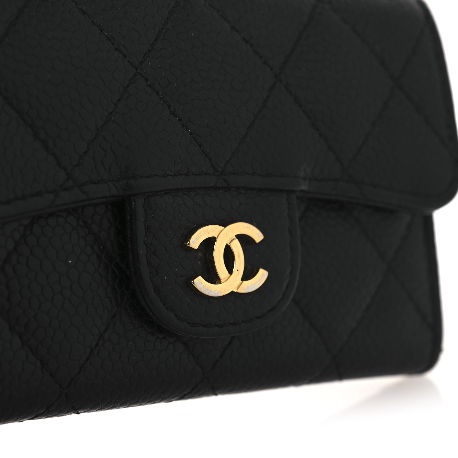 Chanel Caviar Quilted Flap Card Holder Wallet Black 10 of 11