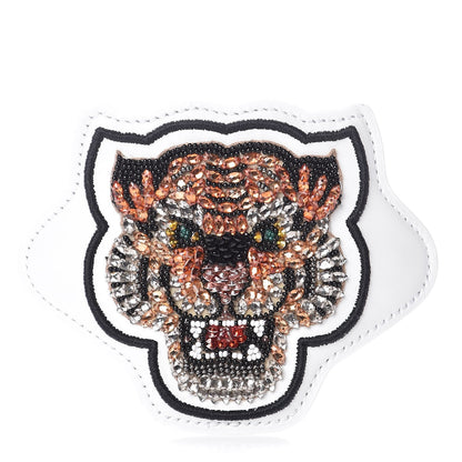 Gucci Calfskin Embellished Ace Tiger Patch White 1 of 4