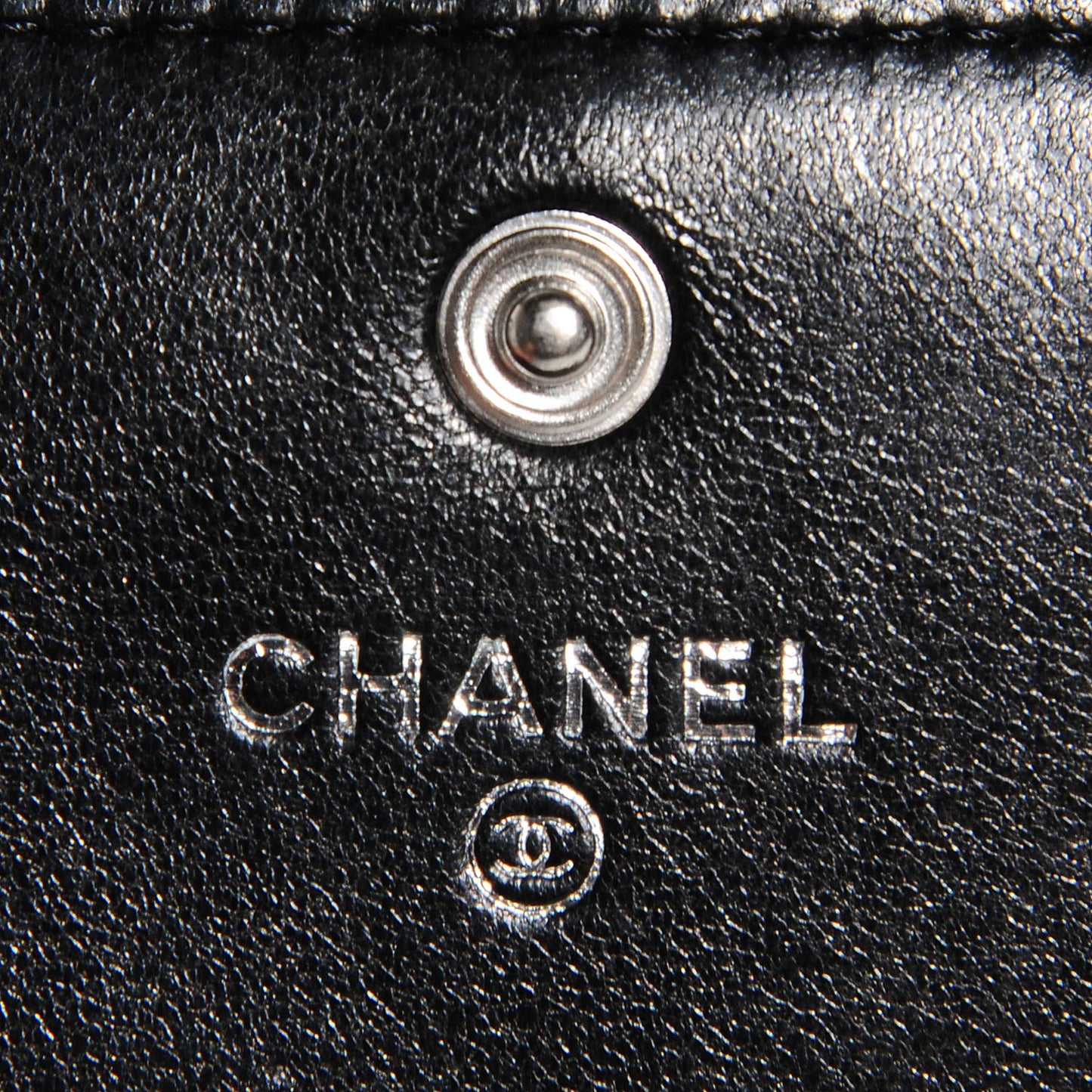 Lambskin Camellia Flap Wallet Black