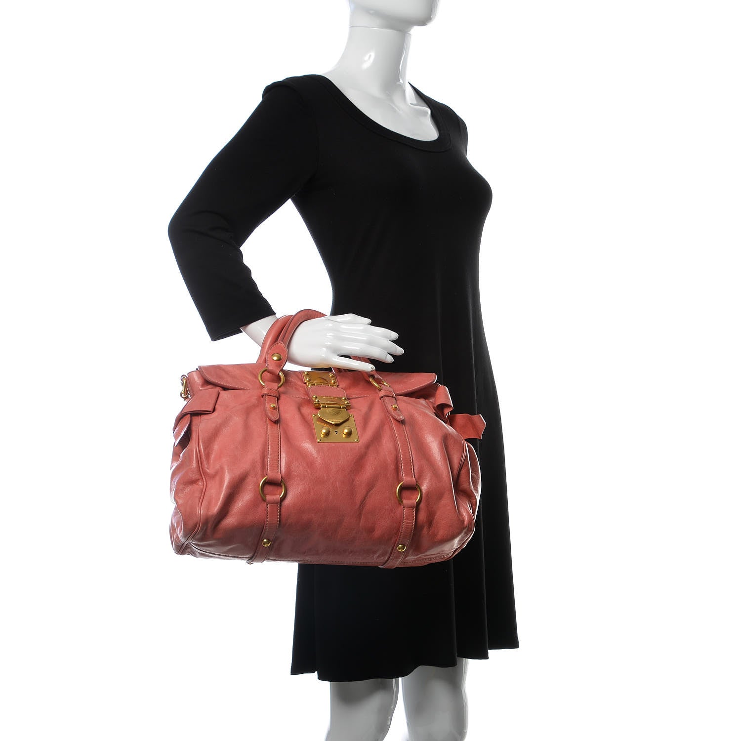 Miu Miu Vitello Lux Medium Bow Bag Rosa 2 of 16