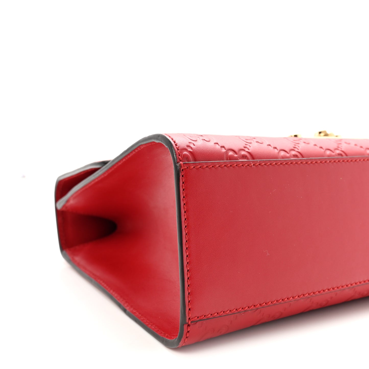 Guccissima Medium Padlock Shoulder Bag Hibiscus Red