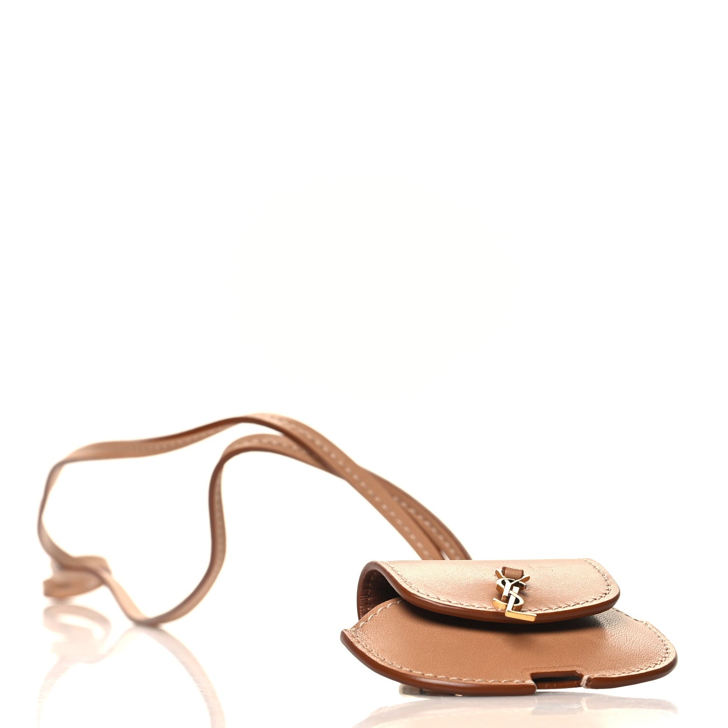 Saint Laurent Calfskin Kaia Airpods Micro Bag Vintage Brown Gold 4 of 8