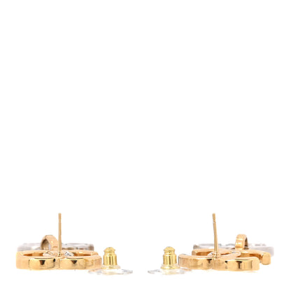 Chanel Metal CC Pendant Drop Earrings Gold Silver 3 of 5
