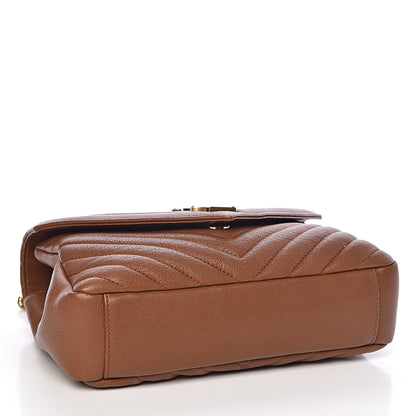 Saint Laurent Calfskin Matelasse Chevron Monogram Medium College Bag Brick 4 of 9