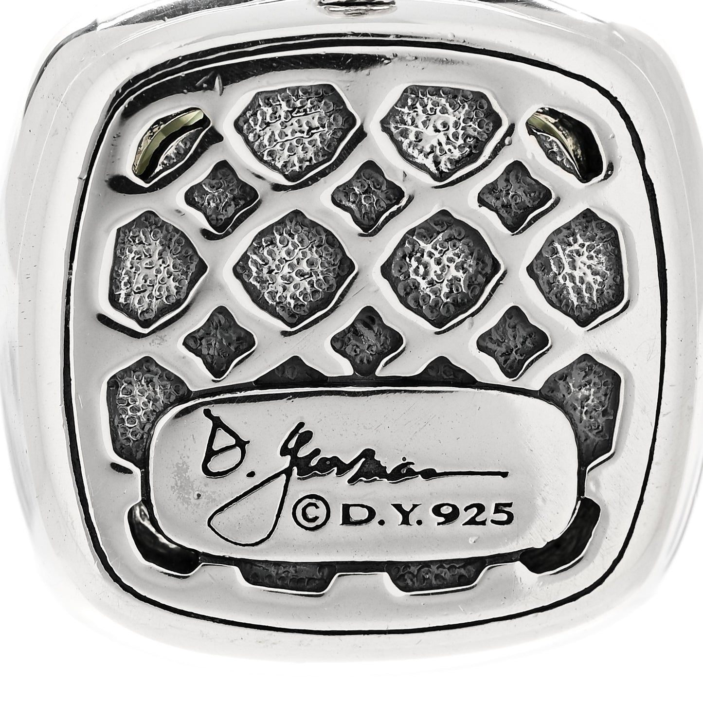 Sterling Silver Diamond Prasiolite 14mm Albion Pendant
